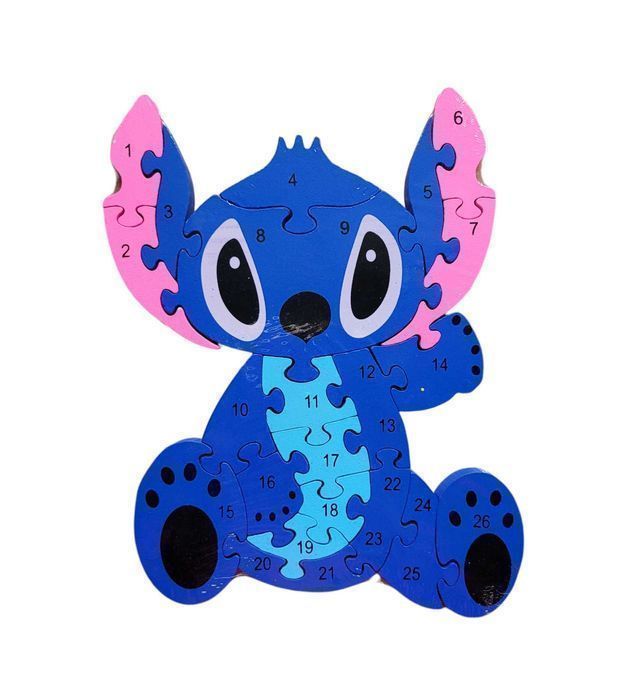 Drewniana Układanka Sticha z różowymi uszami #467