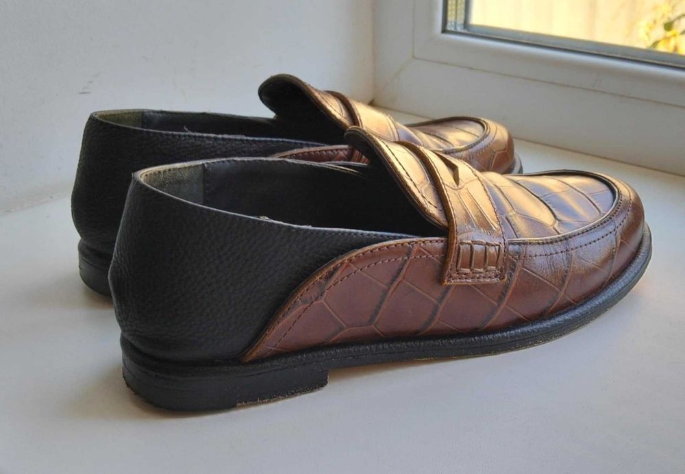 LOEWE пенни -лоферы c теснением крокодила р.39 оригинал