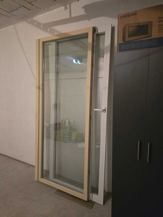 Porta dupla oscilobatente alumínio + vidro duplo 180x220 cm