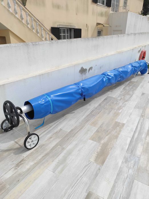 vendo manta térmica GB 800 micras sol guard + enrolador, para piscina