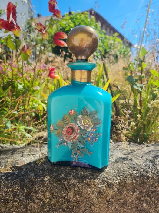 Frasco vintage raro pintado á mão