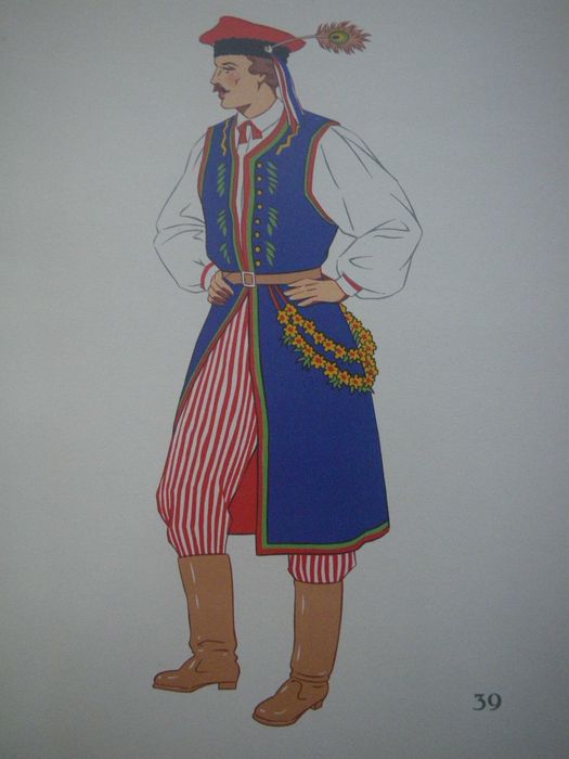 Polskie stroje ludowe. Grafiki - Paryż 1939 rok.