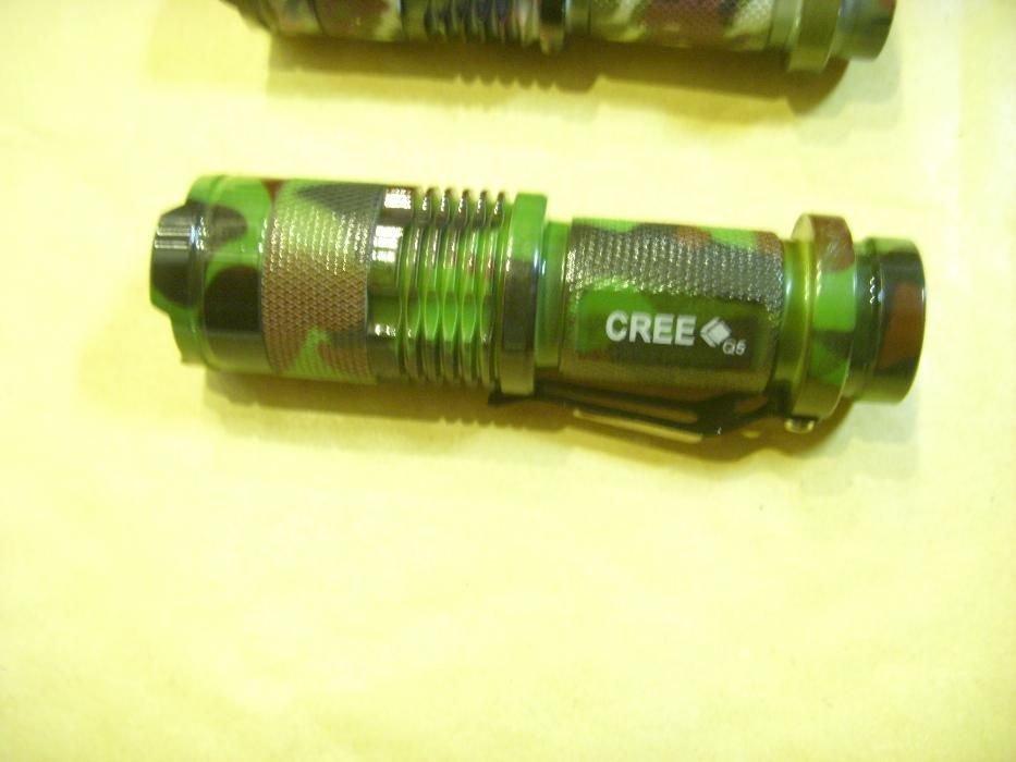 Lanterna camuflado tropa CREE Q5 LED 3 Modos Zoom ( foco ajustável )