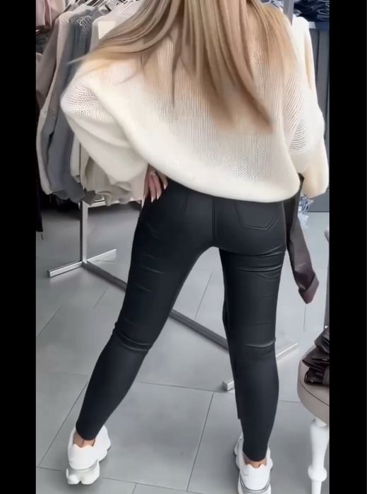 Шкіряні штани на флісі