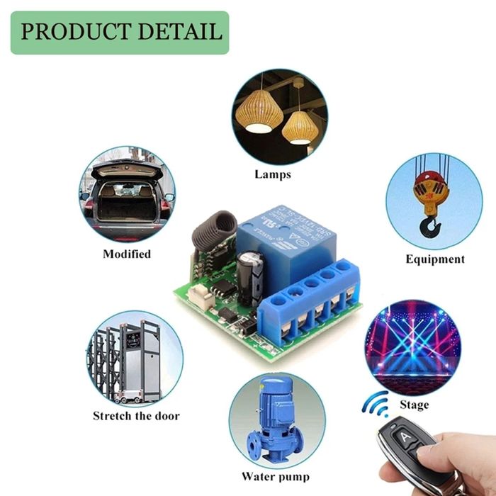 Controlo remoto portões lâmpadas, etc. RF 433mhz