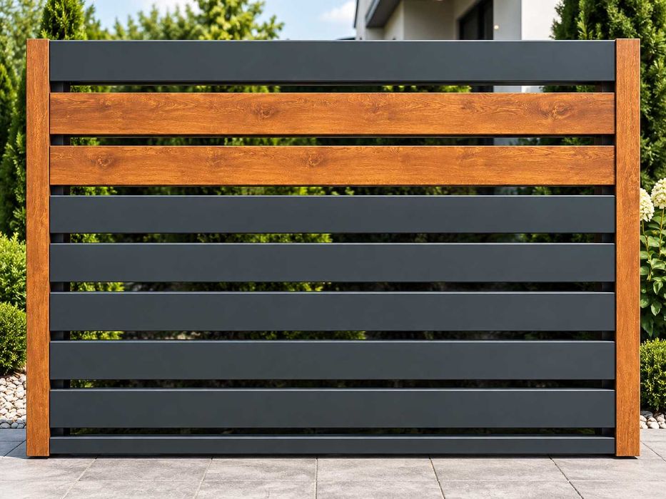 Ogrodzenie aluminiowe brama furtka żaluzja romb Dekor