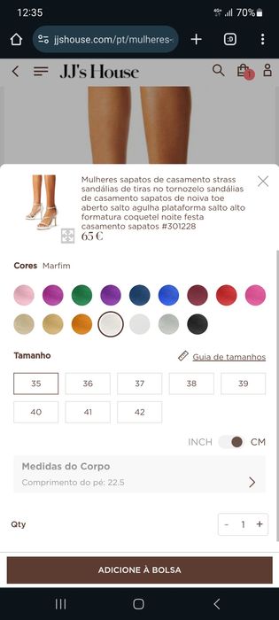 Sandália tiras cerimónia/noiva brancos com detalhes prata