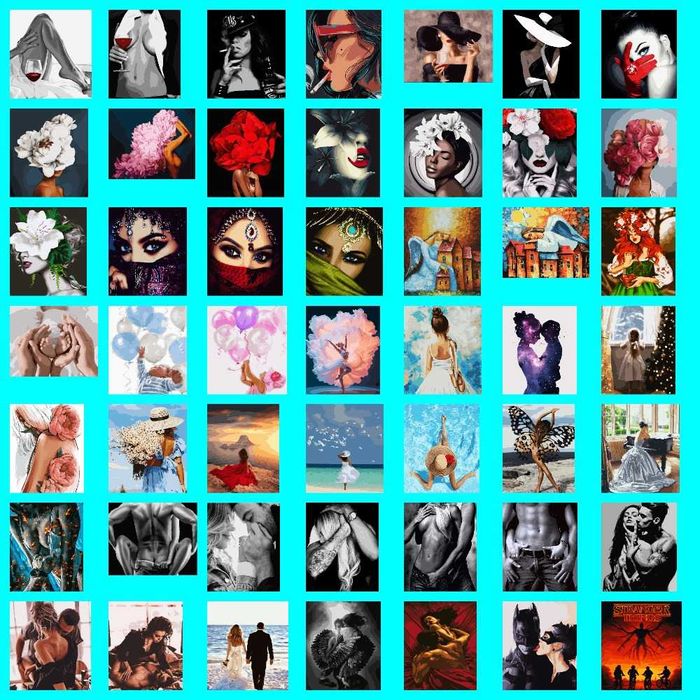 Картины по номерам Комиксы, звёзды, исполнители, аниме