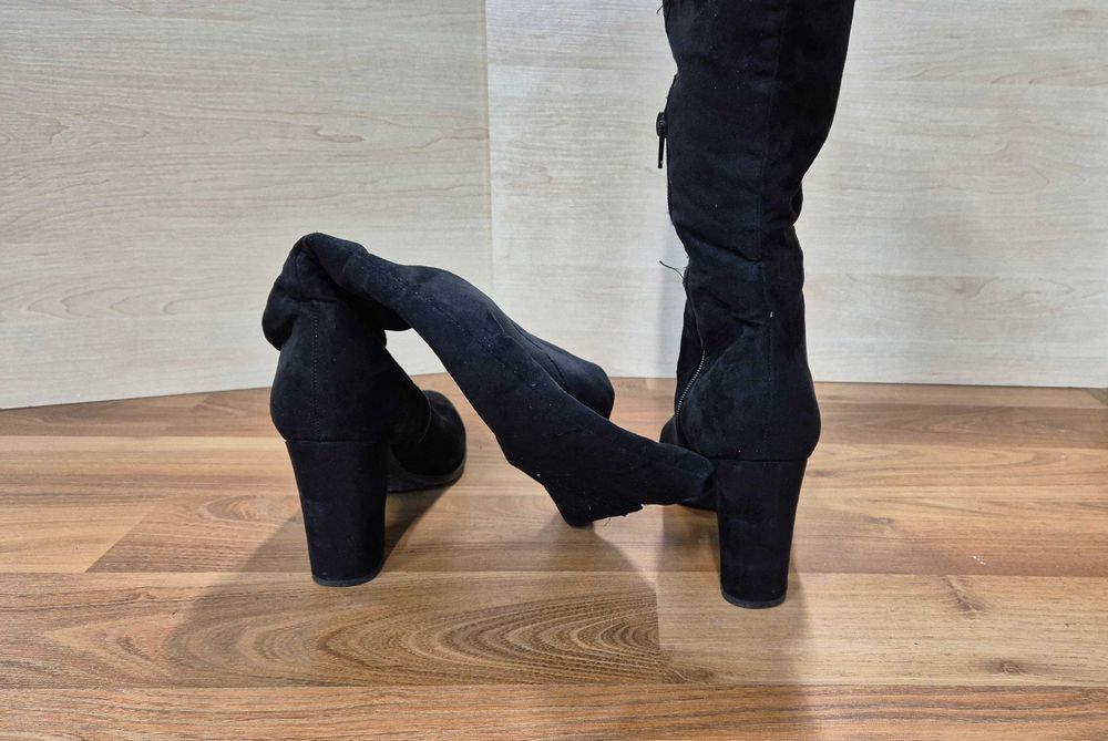 Kozaki damskie wysokie czarne r38