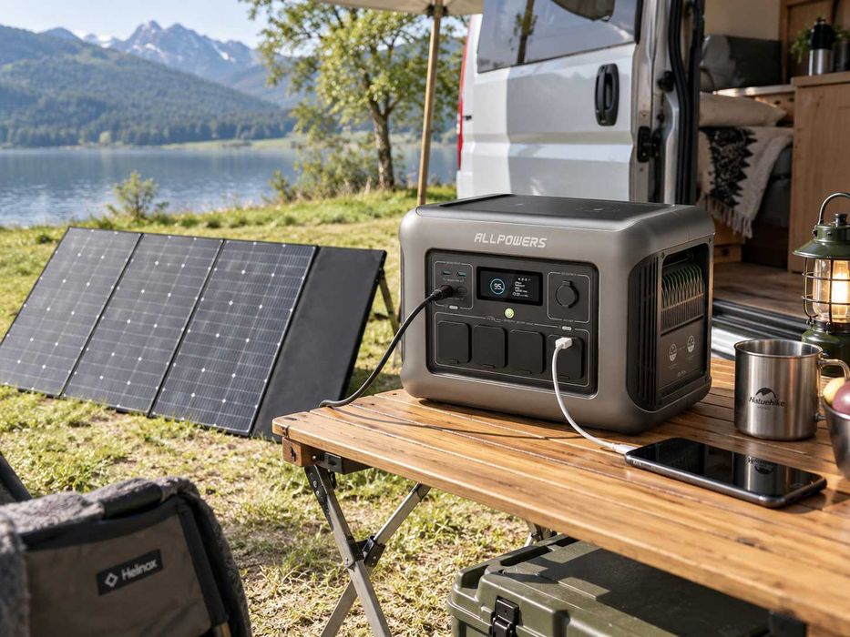 Estação de energia portátil ALLPOWERS R1500 LITE Painel Solar 100W Nova
