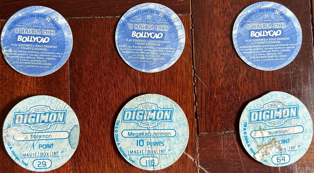 6 Tazos Digimon Bollycao