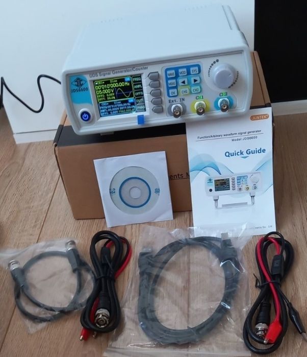 Генератор сигналов JUNTEK 60 Мгц,цифровой измеритель частоты. Новый