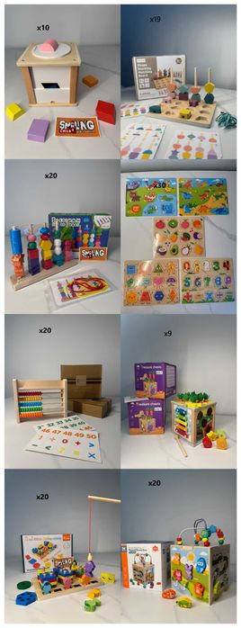 Zabawki drewniane Dla dzieci ponad 200 sztuk (NOWE)