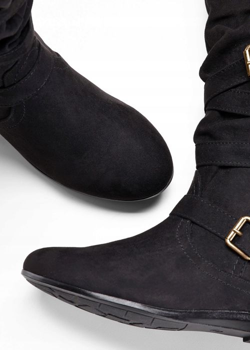 B.P.C kozaki czarne z ozdobnymi klamrami r.42