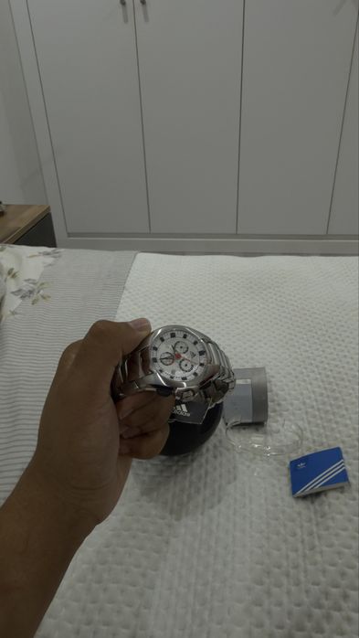 Relógio Adidas Cronógrafo em Aço ADP1091 - Completo c/ Caixa
