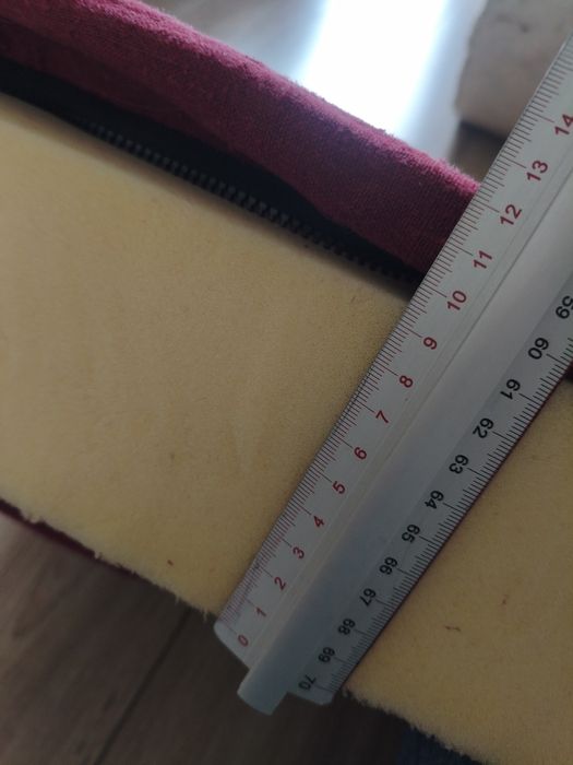Poduszki czerwone 188cm materace pianka H3 len na kanape