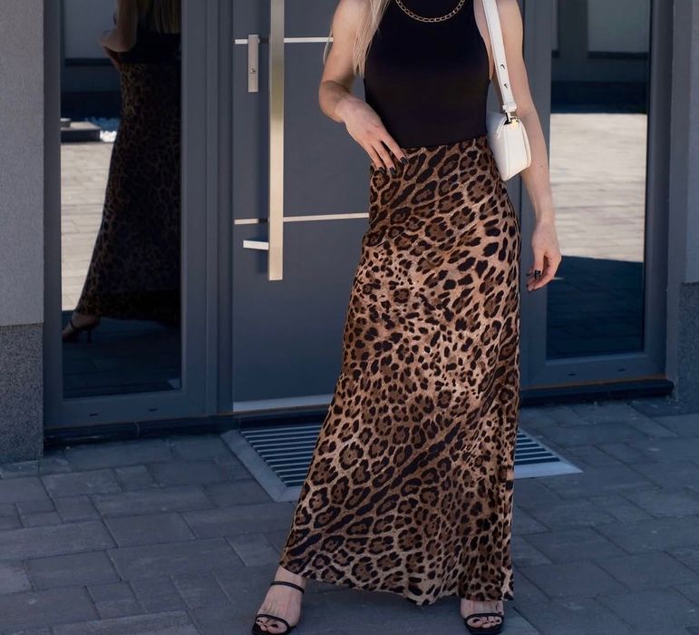 Спідниця максі з леопардовим принтом