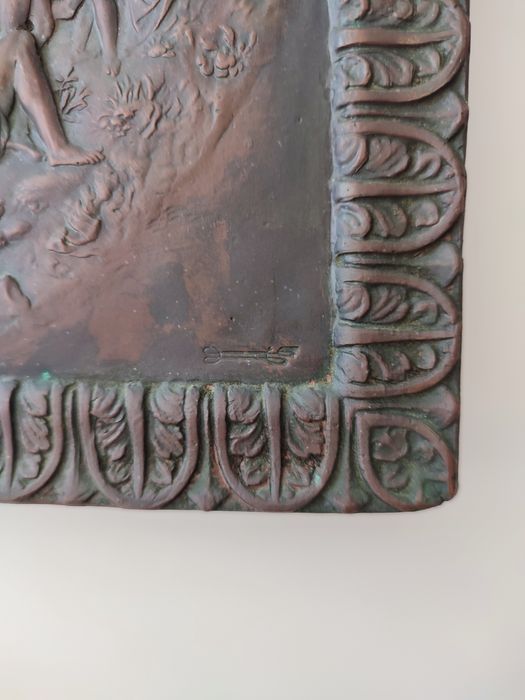 Quadro/placa antiga em bronze