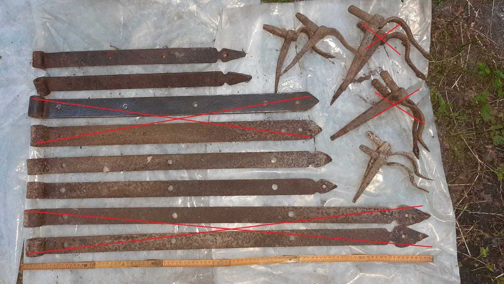 Stare okucia drzwi (różna szerokość) cena za zestaw 2+2