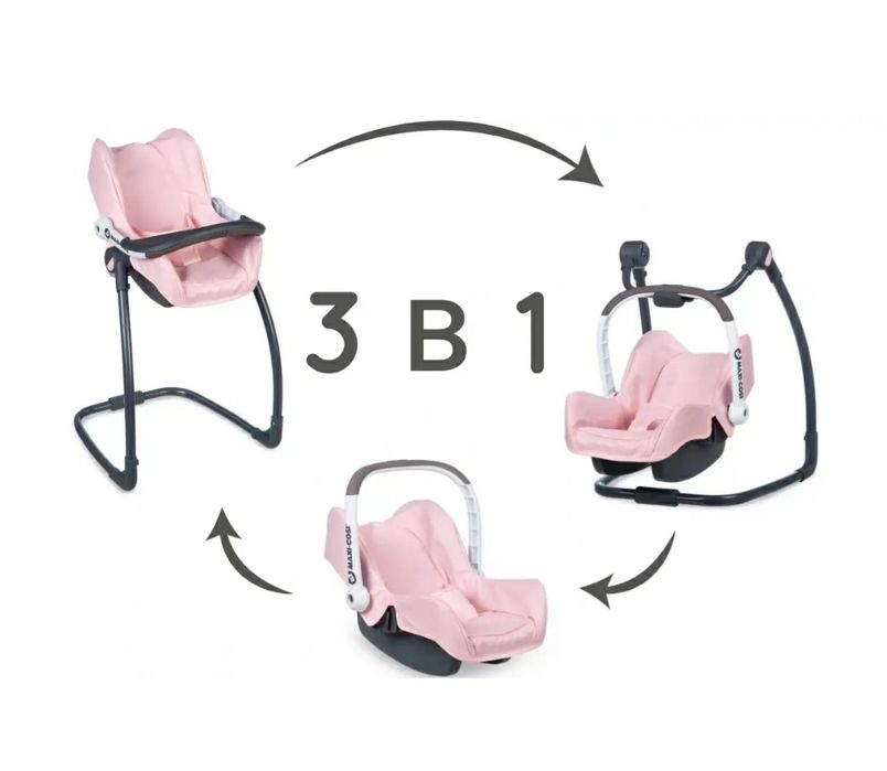 Стульчик для кормления,автокресло, переноска,качеля смоби smoby  для куклы беби борн baby born