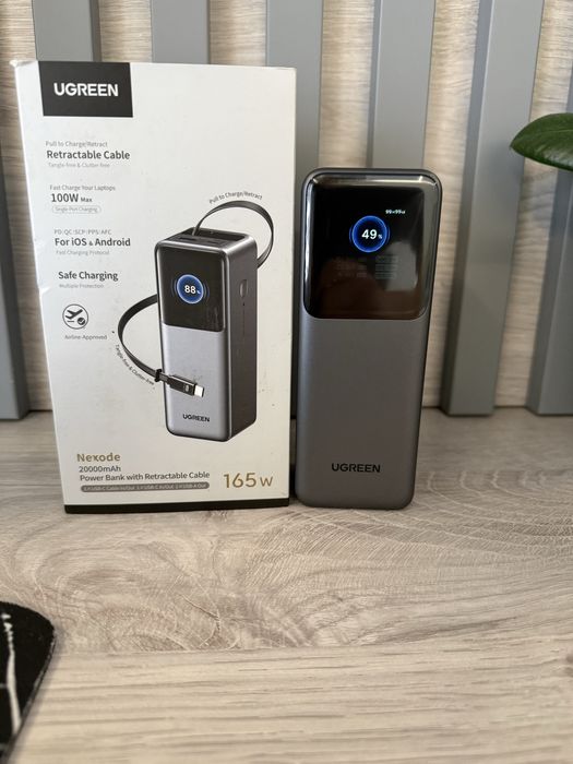 UGREEN Nexode 20000mAh 165W Power Bank з вбудованим кабелем, опт