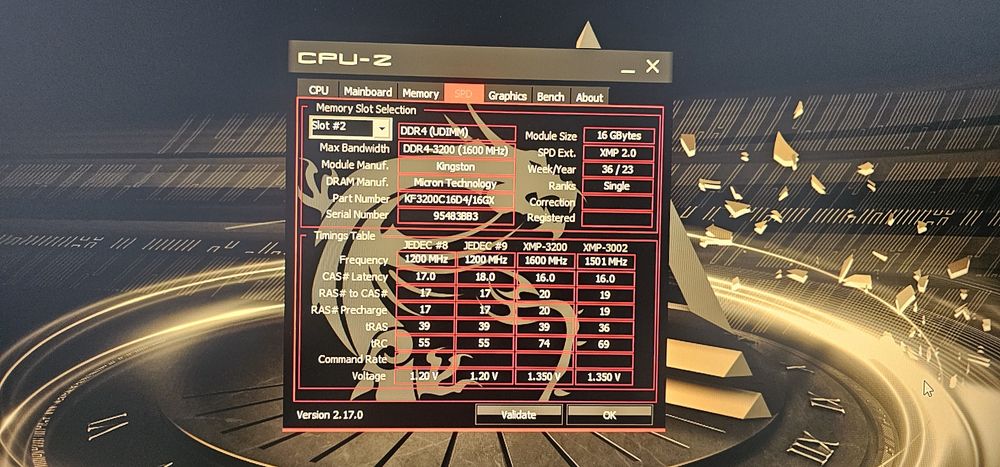 32gb RAM Kingston Fury Beast ddr4 3200MHz
(2>16GB)