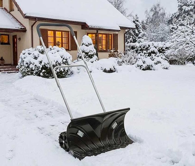 Лопата на колесах Intertool снегоуборочная скрепер ківш сніг 660мм