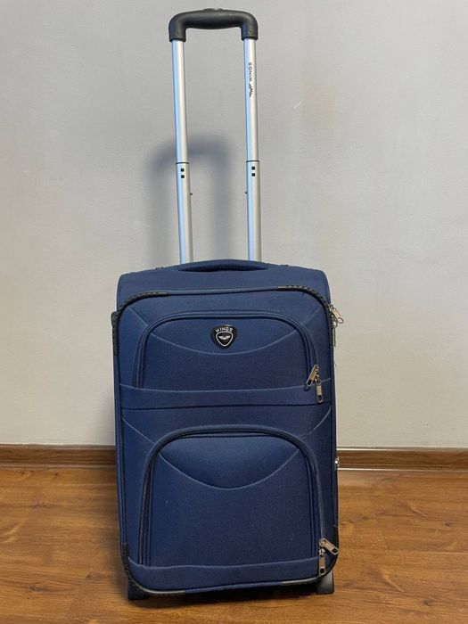 Валіза з роширенням синя