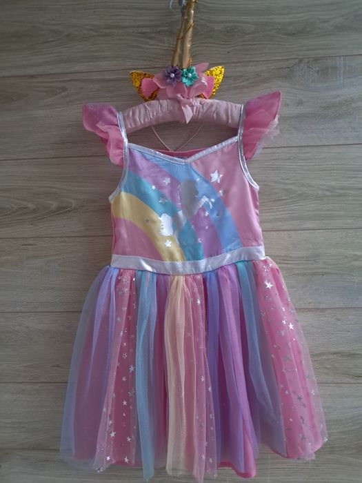Карнавальное платье единорожки радужное платье единорога 5-6л