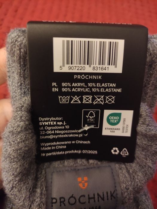 Nowe rękawiczki Próchnik szare