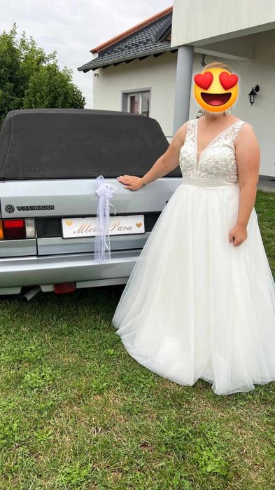 Suknia ślubna tiul z koronką