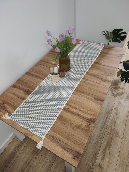 Nowoczesny, duży stół rozkładany + 4 krzesła | Styl skandynawski | IDE