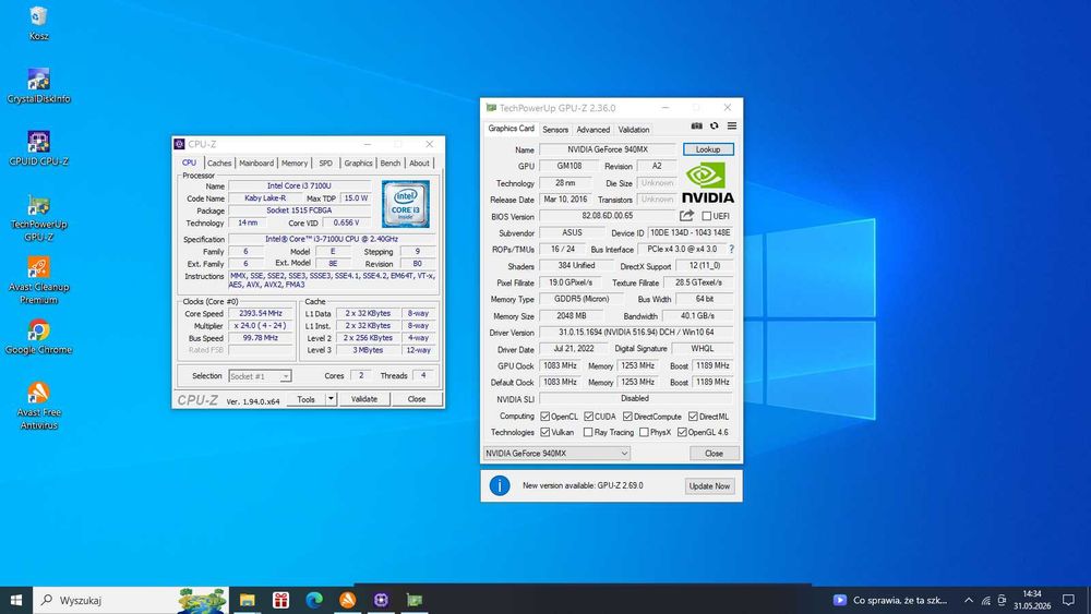 Laptop ASUS F705U i3 4Gb DDR4