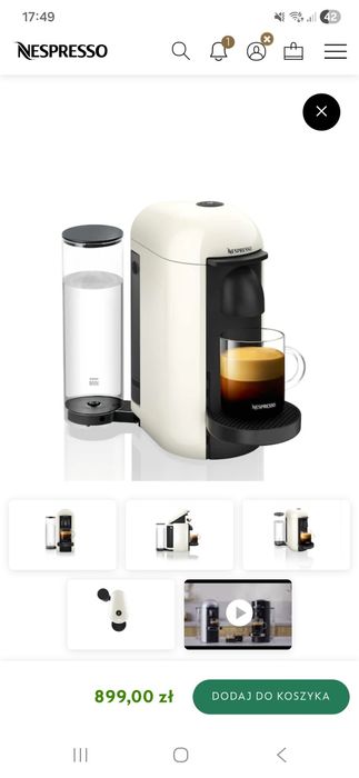 NOWY Ekspres kapsułkowy Nespresso vertuo plus designerski