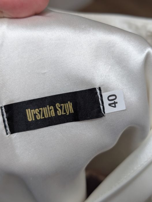 Urszula szyk sukienka  Biała srebrna szara rozkloszowana S 36