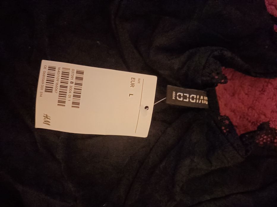 Czarne koronkowe body H&M rozmiar L