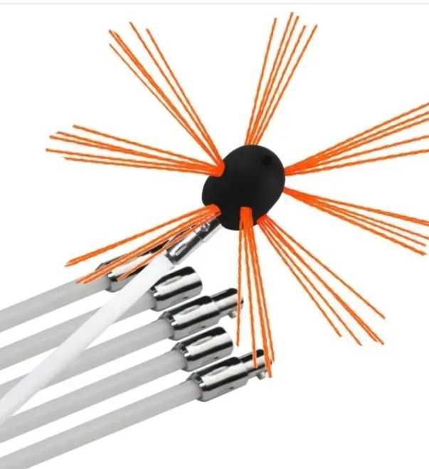 Р50 Роторный набор для чистки дымоходов 8м Гнучкі ручки та щітка