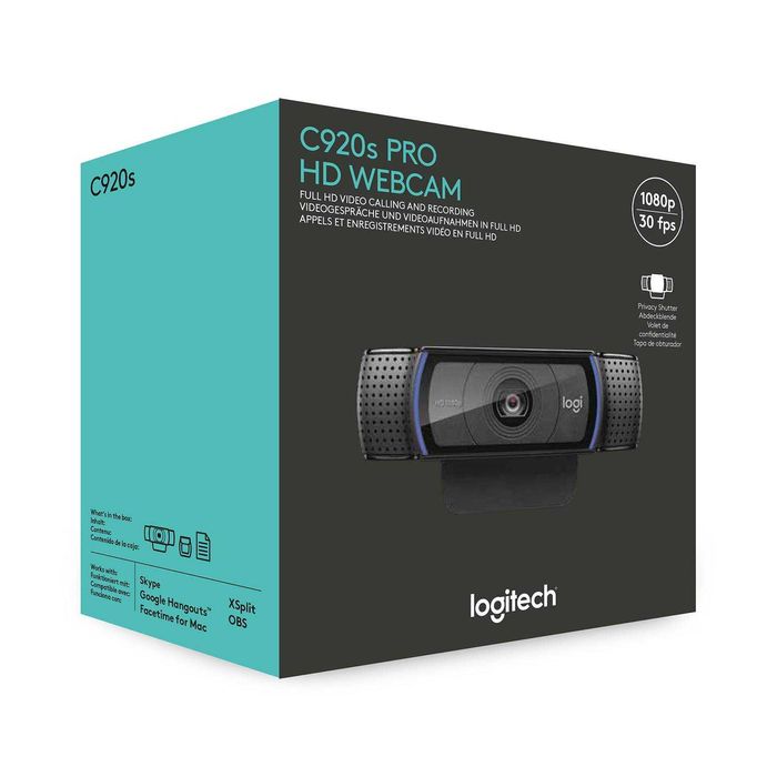 Webcam Logitech C920s HD Pro Full HD (Como Nova))
