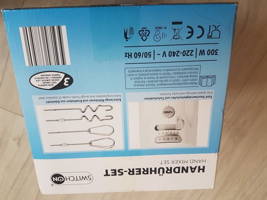 Handrührer-set mikser z obrotową misą  300W Nowy