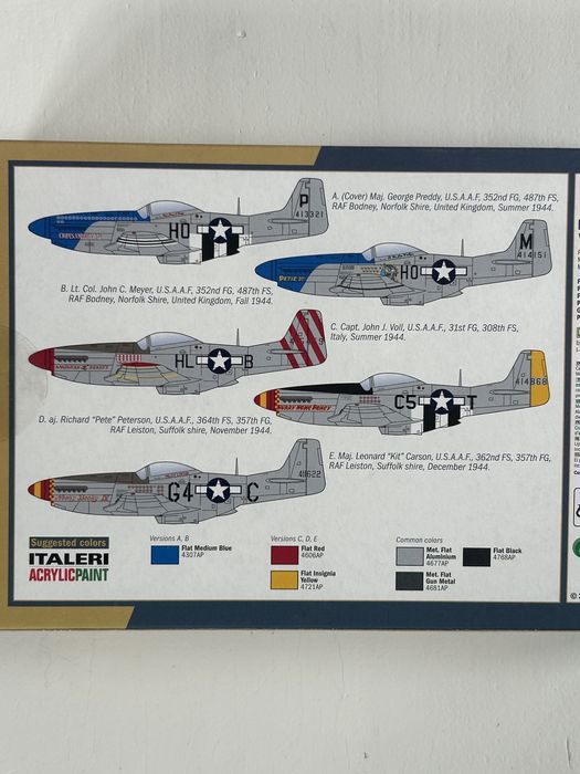 Samolot P-51D Mustang model do sklejenia Italeri 1484