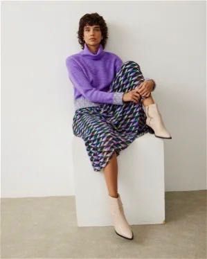 solejka ,,Oliver Bonas"  plisowana midi spódnica wzór 36/S  UK 8