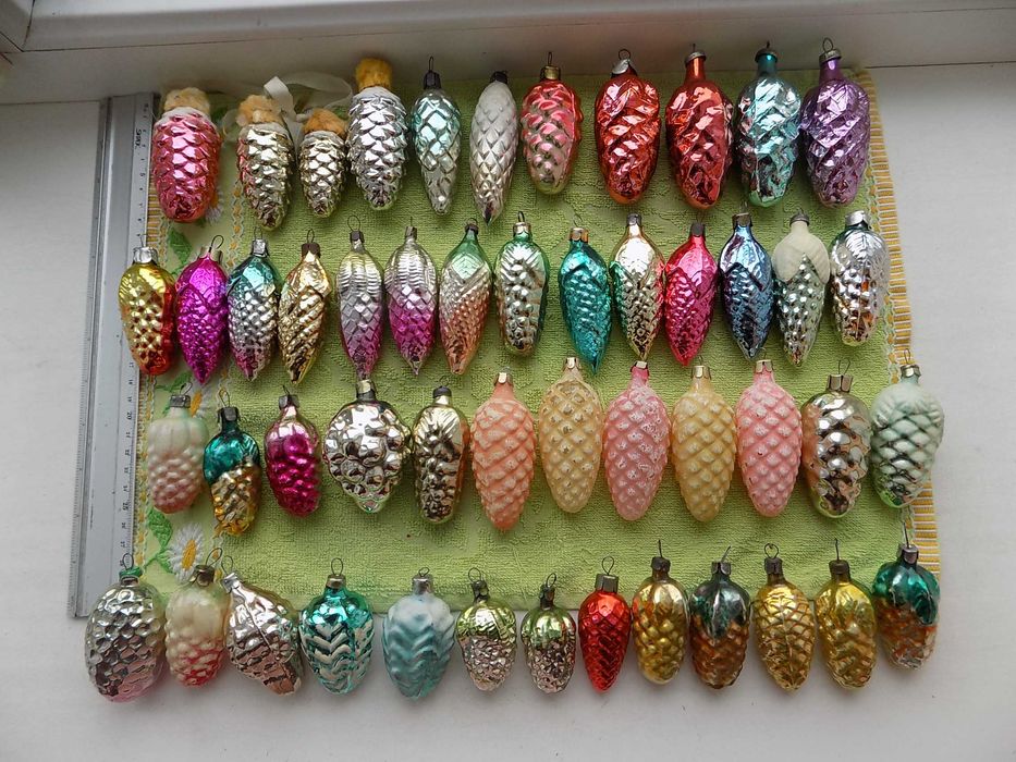 Елочные игрушки СССР Фонарики Шишки Домики Колокольчики Сосульки и др.