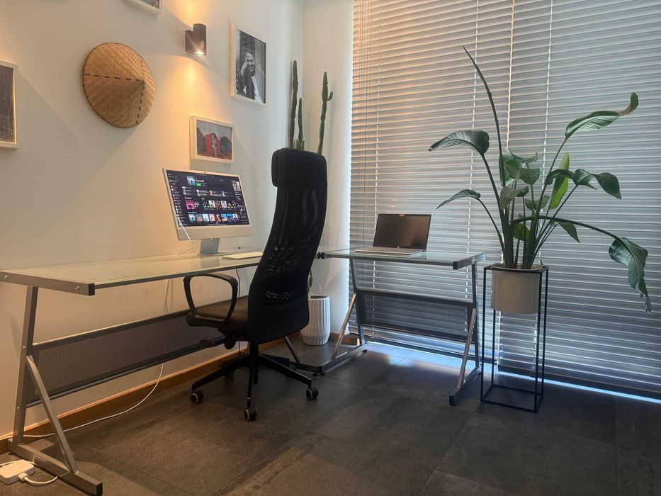 Biurko szklane narożne duże