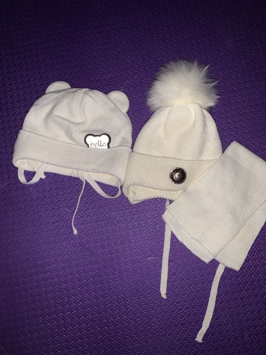 Шапка на 7-18міс. Набір шапка+шарф. Зимова шапка