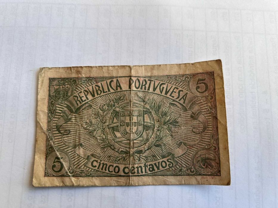 Nota 5 Centavos 1918 Casa da Moeda