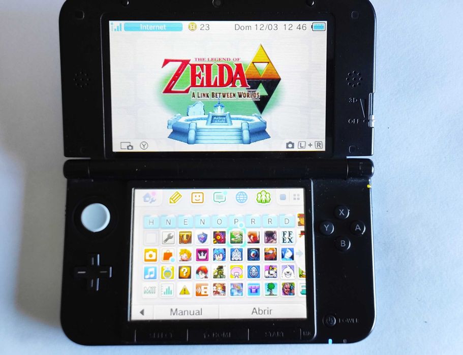 Nintendo 3DS XL Azul - Desbloqueada - Cartão 128 GB-
