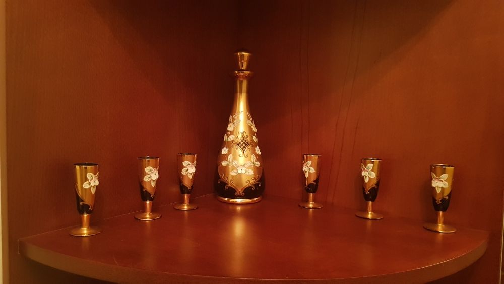 Смальта Bohemia Богемія рюмки Чехія набір лікерний 6+1