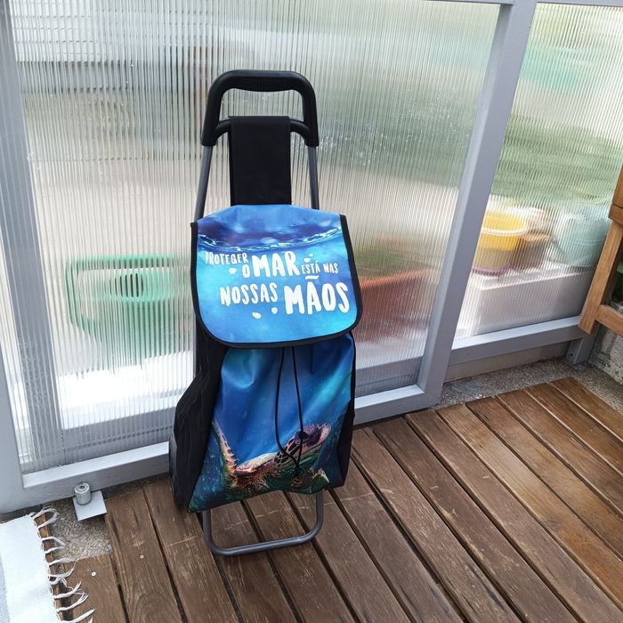 Saco p compras com rodas/carrinho supermercado