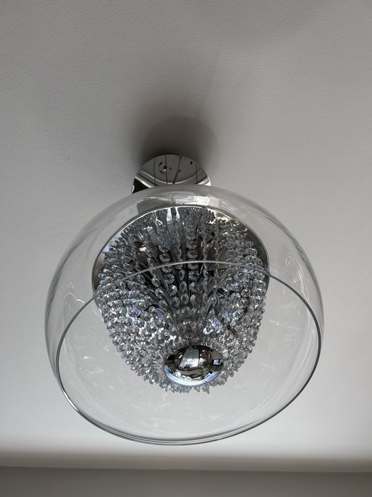 Nowoczesna lampa wisząca DISPOSA CLEAR D50, plus dwa kinkiety w komple