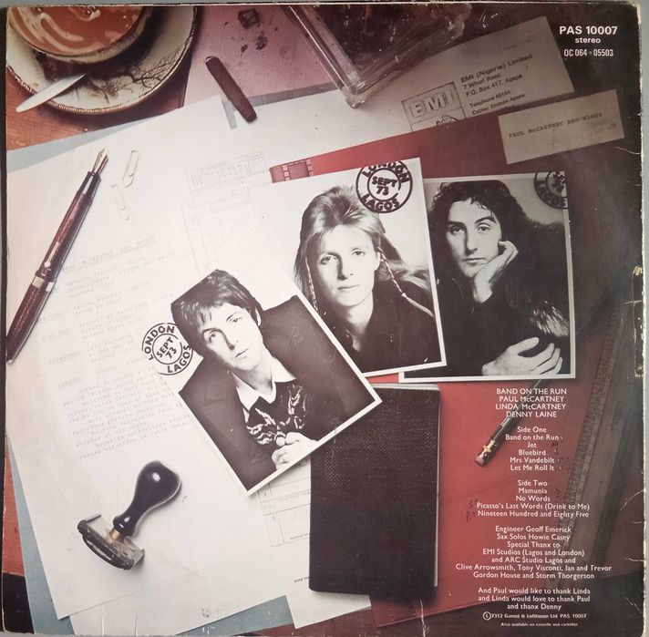 Paul McCartney And Wings - - - - - Band On The Run - - - - - LP